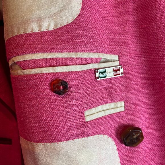 Ritzy Angelo Galasso Couture Italy Silk  XL Pink Jacket - Picture 8 of 10